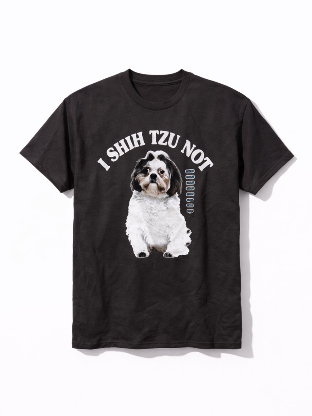 Graphic Shih Tzu Dog T-Shirt - Black - Unbranded